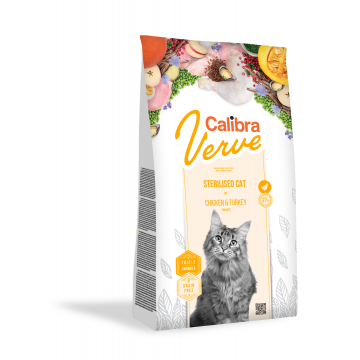 Calibra Cat Verve Grain Free Sterilised, Chicken & Turkey, 3.5 kg de firma originala
