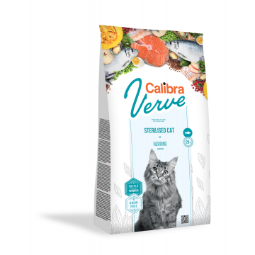 Calibra Cat Verve Grain Free Sterilised, Herring, 3.5 kg la reducere