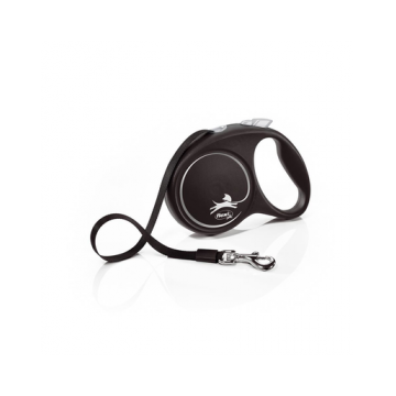 FLEXI Black Design lesa automata cu banda pentru caini, negru, marimea M, 5 m