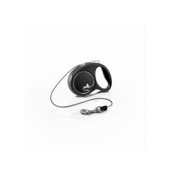 FLEXI Black Design lesa automata cu sir pentru caini, negru, marimea XS, 3 m
