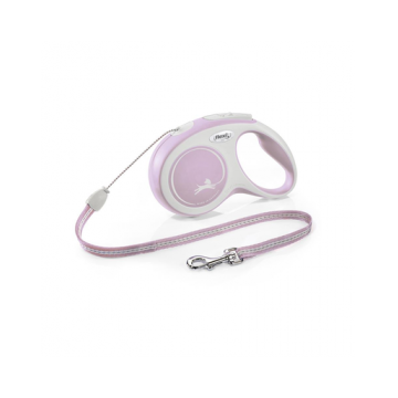 FLEXI New Comfort lesa automata cu banda pentru caini, roze, marimea S, 8 m