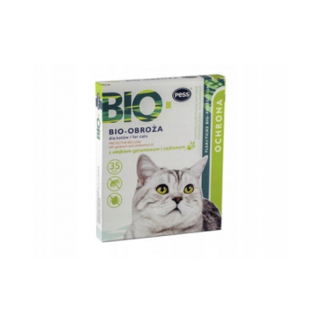 PESS Bio Zgarda pentru pisici impotriva puricilor si capuselor, cu ulei de muscata si cedru 35 cm