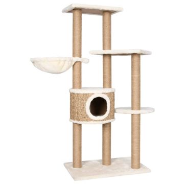 vidaXL Ansamblu de pisici cu stâlp de zgâriat, 126 cm, iarbă de mare