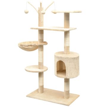 vidaXL Ansamblu pisici, stâlpi cu funie de sisal, 125 cm, bej