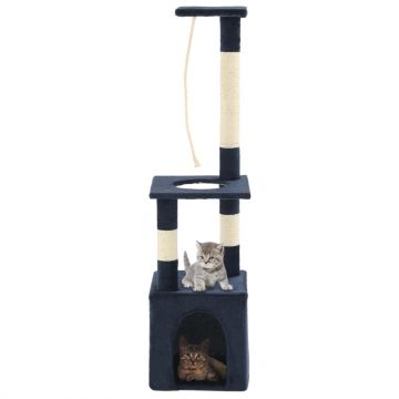 vidaXL Ansamblu pisici, stâlpi din funie sisal, 109 cm bleumarin