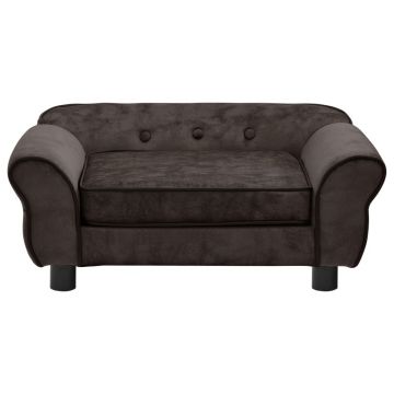 vidaXL Canapea pentru câini, maro, 72 x 45 x 30 cm, pluș