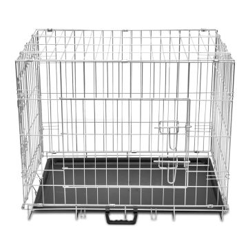 vidaXL Cușcă pentru câini pliabilă, metal, L