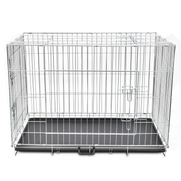 vidaXL Cușcă pentru câini pliabilă, metal, XL