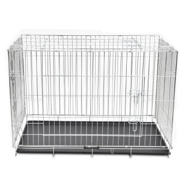 vidaXL Cușcă pentru câini pliabilă, metal, XXL