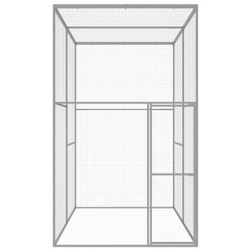 vidaXL Cușcă pentru pisici, 3 x 1,5 x 2,5 m, oțel galvanizat