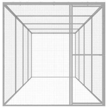 vidaXL Cușcă pentru pisici, 6 x 1,5 x 1,5 m, oțel galvanizat