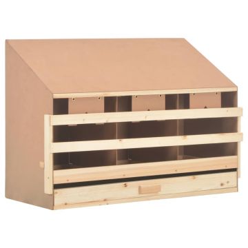 vidaXL Cuibar găin cu 3 compartimente, 93x40x65 cm, lemn masiv pin
