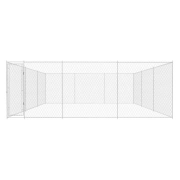 vidaXL Padoc pentru câini de exterior, 570x570x185 cm, oțel galvanizat
