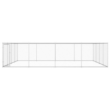 vidaXL Padoc pentru câini de exterior, 760x760x185 cm, oțel galvanizat
