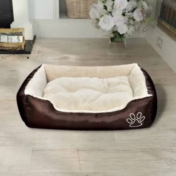 vidaXL Pat pentru câini călduros cu pernă căptușită, XL