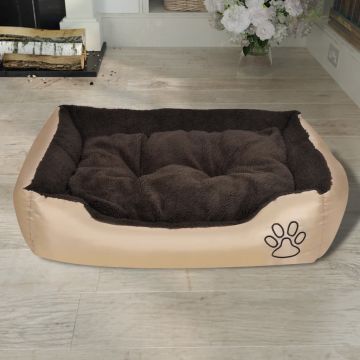 vidaXL Pat pentru câini călduros cu pernă căptușită, XL