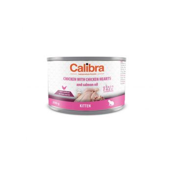 Calibra Cat Kitten Conserva Cu Pui si Inimi de Pui 200 Gr