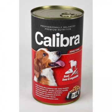 Calibra Dog Vita Ficat si Legume In Gelatina Conserva 1240 Gr