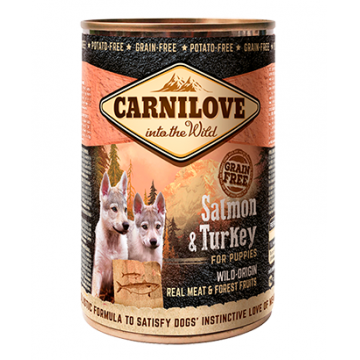 Carnilove Wild Meat Conserva cu Somon si Curcan for Puppies 400 gr