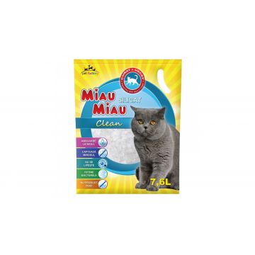 Nisip Silicat Pentru Pisici Miau Miau 7.6 L Clean