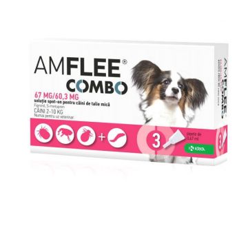 Pipeta antiparazitara pentru caini Amflee Combo S (2-10 kg), 1 pipeta