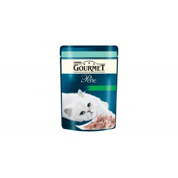 Purina Gourmet Perle, pastrav si spanac, hrana umeda pentru pisici adulte, 7 x 85 g