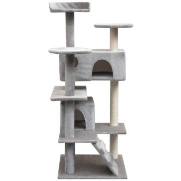 vidaXL Ansamblu pentru pisici cu funie de sisal, 125 cm, gri