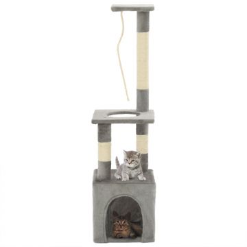 vidaXL Ansamblu pisici, stâlpi funie sisal, 109 cm, gri