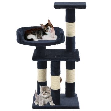 vidaXL Ansamblu pentru pisici, stâlpi din funie sisal, 65 cm, albastru