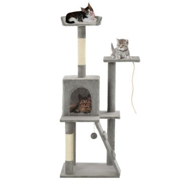 vidaXL Ansamblu pisici, stâlpi cu funie de sisal, 120 cm, gri