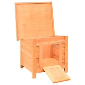 vidaXL Căsuță pisici, 50x46x43,5 cm, lemn masiv de pin și brad