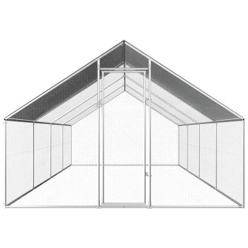 vidaXL Coteț de păsări pentru exterior, 2,75x8x1,92m, oțel galvanizat