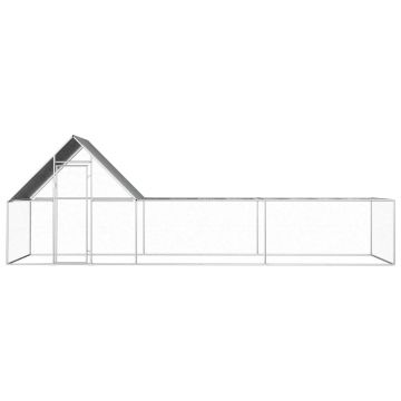 vidaXL Coteț pentru păsări, 6 x 2 x 2 m, oțel galvanizat