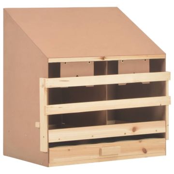 vidaXL Cuibar găini cu 2 compartimente, 63x40x65 cm, lemn masiv pin