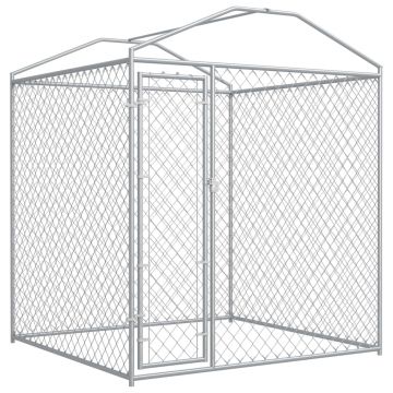 vidaXL Padoc de exterior cu prelată pentru câini, 193x193x225 cm