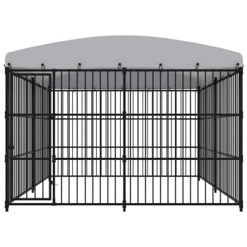 vidaXL Padoc pentru câini de exterior, cu acoperiș, 300 x 300 x 210 cm