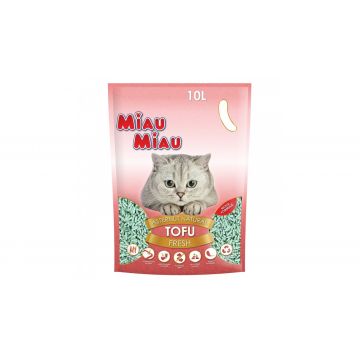 Asternut Natural Din Tofu Pentru Pisici Miau Miau Fresh 10 L