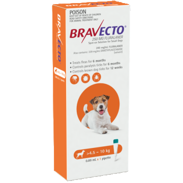 Bravecto Spot On Caine 4.5-10 Kg 1 Pipeta x 250 Mg