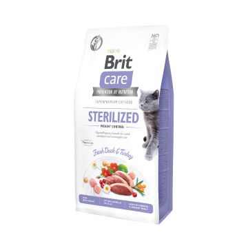Brit Care Cat Grain Free Sterilised Weight Control, Pachet 2 X 7 kg