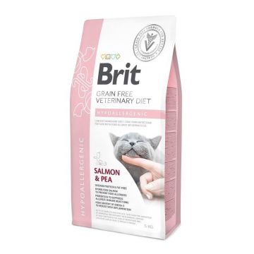 Hrana uscata hipoalergenica pentru pisici Brit Grain Free VD Hypoallergenic, Pachet 2 X 5 kg