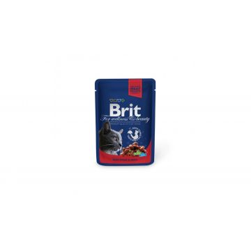 Brit Premium Cat Plic Cu Vita Si Mazare 100 Gr 7 Plus 2 gratis