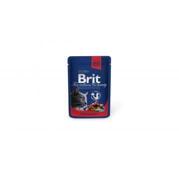 Brit Premium Cat Plic Cu Vita Si Mazare 100 Gr 7 Plus 2 gratis