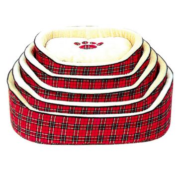 Culcus Textil Pentru Caini si Pisici Cu Perna Detasabila M Rosu