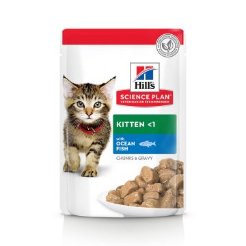 Hill's Feline Kitten Plic cu Peste Oceanic 85 g 3 Plus 1 gratis