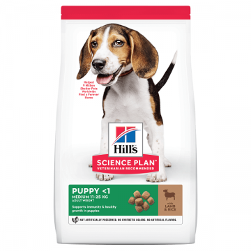 Hill's SP Canine Puppy Medium cu Miel si Orez 14 Kg Plus Medalion Personalizat CADOU