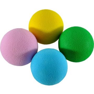Jucarie Pisica Minge Color Sponge 3 Cm, 4 Buc/Set