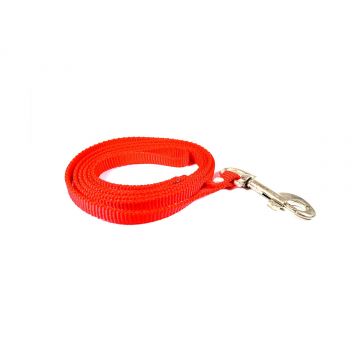 Lesa textila, rosie, pentru caini de talie mica, lungime 130 cm, latime 10 mm