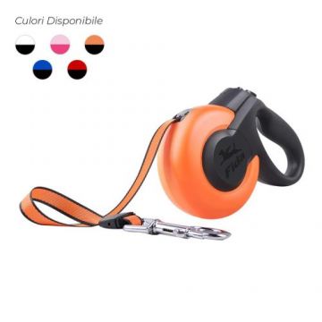 Lesa textila, portocalie, lungime 3 m, pentru caini cu greutate de pana la 12 kg
