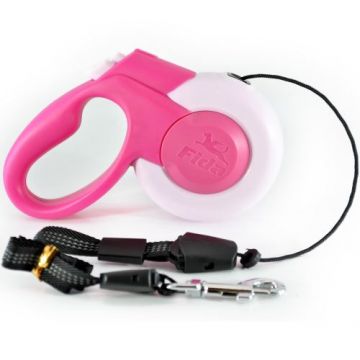 Lesa textila, roz, lungime 3 m, pentru caini cu greutate de pana la 12 kg