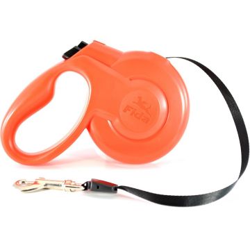 Lesa textila, portocalie, lungime 3 m, pentru caini cu greutate de pana la 12 kg